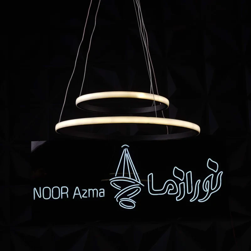 لوستر 2 شعله نور از ما رشکان مدل 50.30 CIRCLE