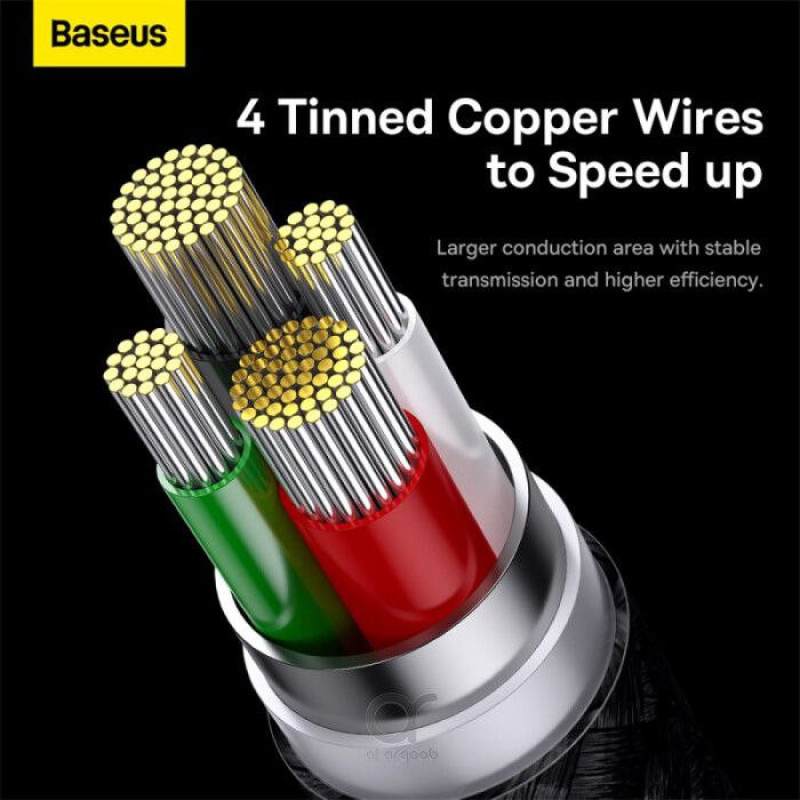 کابل تبدیل USB به لایتنینگUSB-CmicroUSB باسئوس مدل Star Speed طول 1.2 متر
