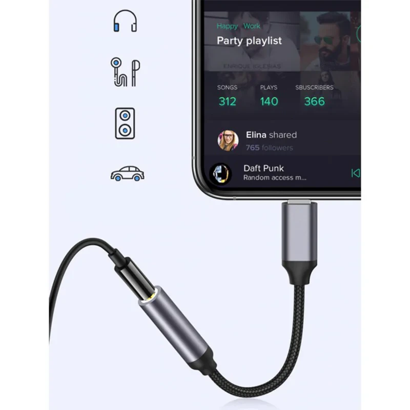 مبدل USB-C به جک 3.5 میلی متری یسیدو مدل YAU-19