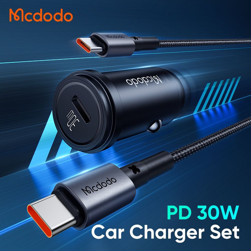 شارژر فندکی 30 وات مک دودو مدل CC-7493 W-Cable به همراه کابل USB-C