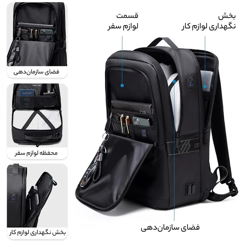 کوله پشتی لپ تاپ آرتیک هانتر مدل  B00483 مناسب برای لپ تاپ 14.1 تا 15.6 اینچی