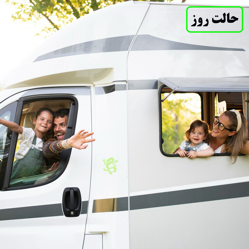 برچسب بدنه خودرو مدل شبنما طرح اژدها کد02