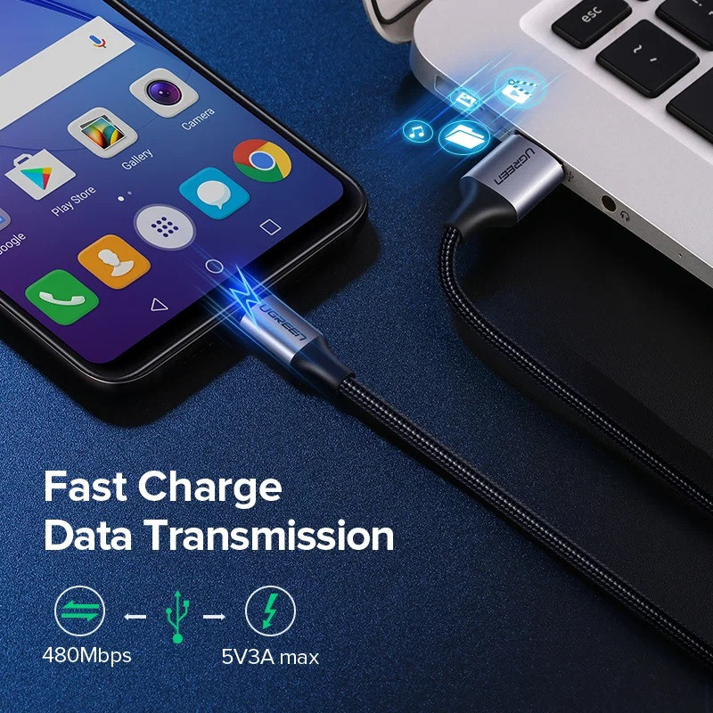 کابل تبدیل USB 2.0 به MICROUSB 2.0 یوگرین مدل US290 طول 2 متر