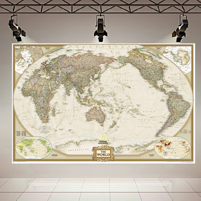 تابلو بوم طرح نقشه جهان مدل National Geographic کد AR4540