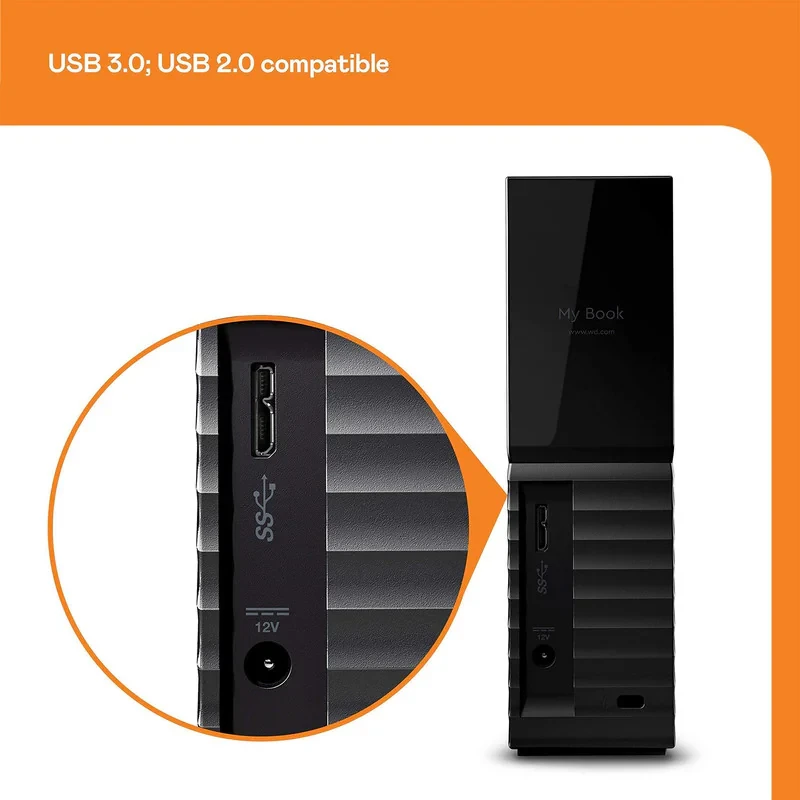 هارد اکسترنال وسترن دیجیتال مدل My Book Desktop ظرفیت 12 ترابایت دارای رابط USB Type-A 3.2