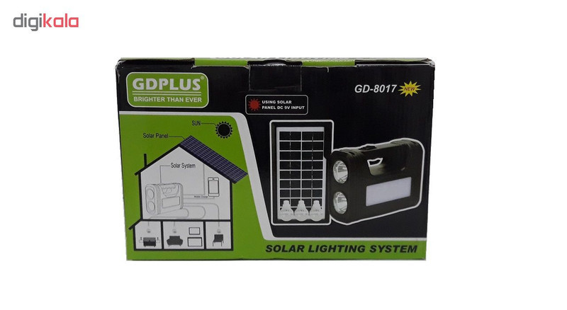 سیستم روشنایی خورشیدی جی دی پلاس مدل GD-8017