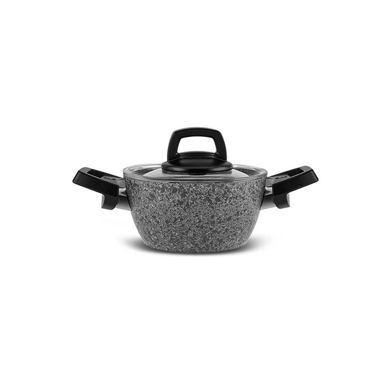 سرویس قابلمه و تابه بیوگرانیتی 5 پارچه کاراجا مدل Grey Stone Mini