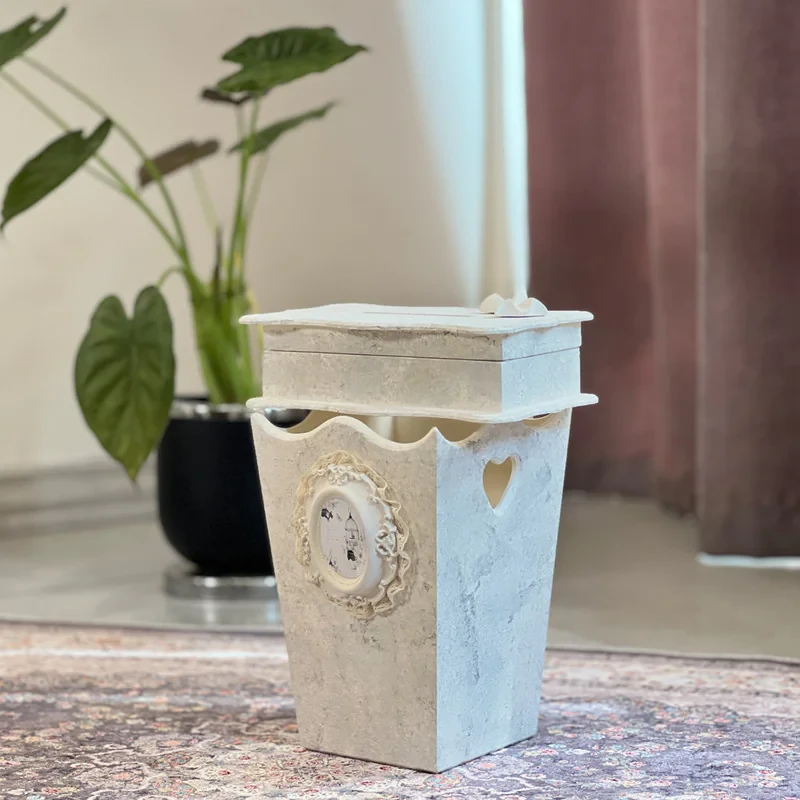 ست سطل و جای دستمال مدل دوژان  پتینه