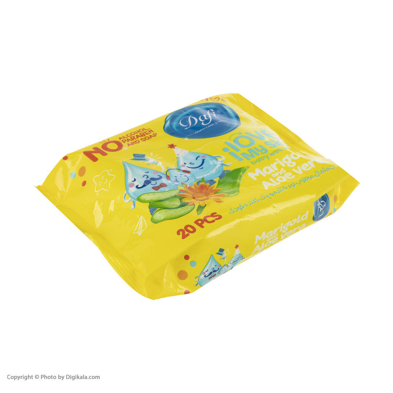 دستمال مرطوب پاک کننده و نرم کننده بسته‌ای دافی - بسته 20 عددی