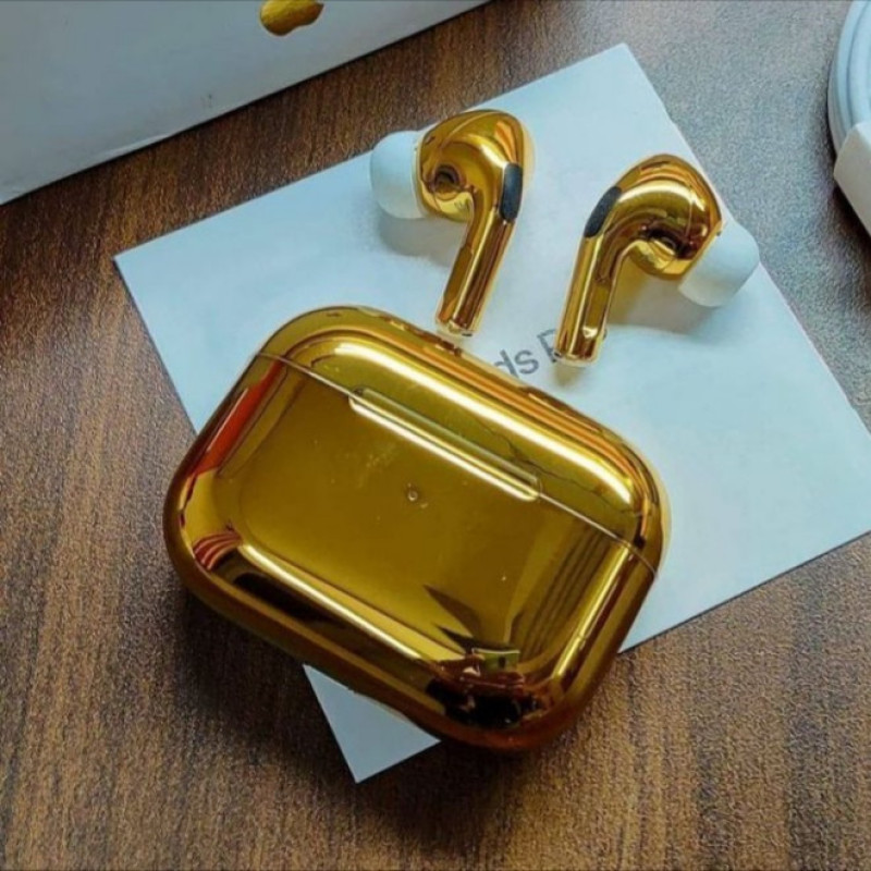 هدفون بلوتوثی اپل AirPods Pro NEW GLD با نویز کنسلینگ فعال (ANC)، درگاه شارژ USB Type-C، دارای پشتیبانی از فرمان لمسی، مقاوم در برابر رطوبت و عرق