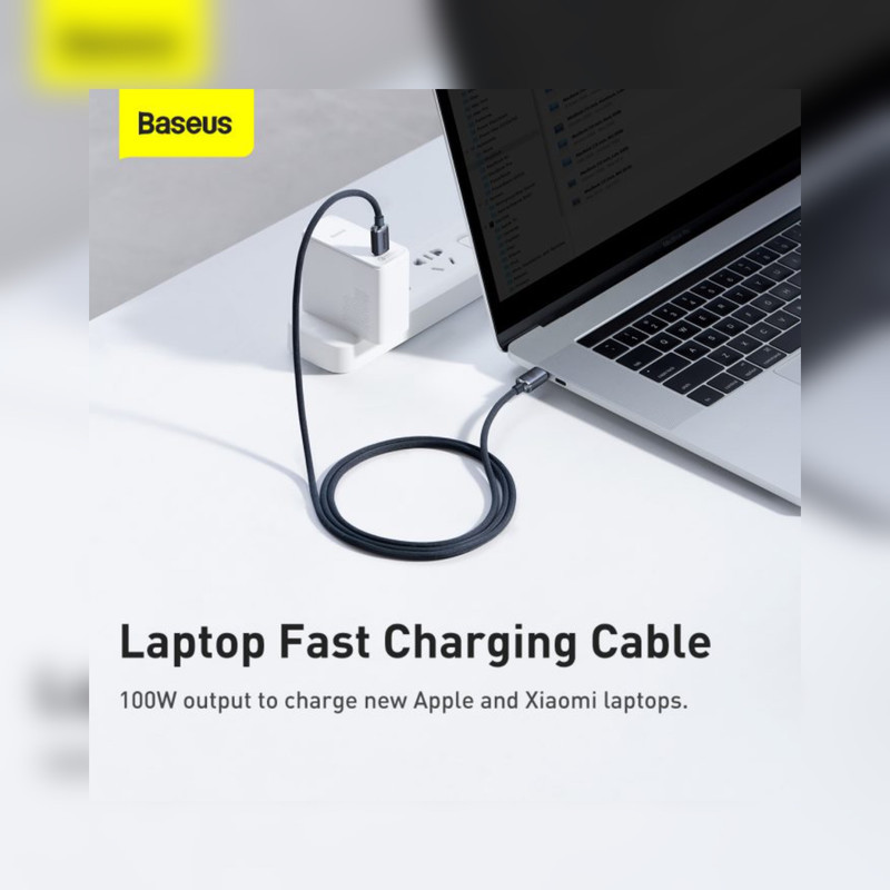 کابل usb-c بیسوس مدلcrystal shine100W new packطول۱.۲متر
