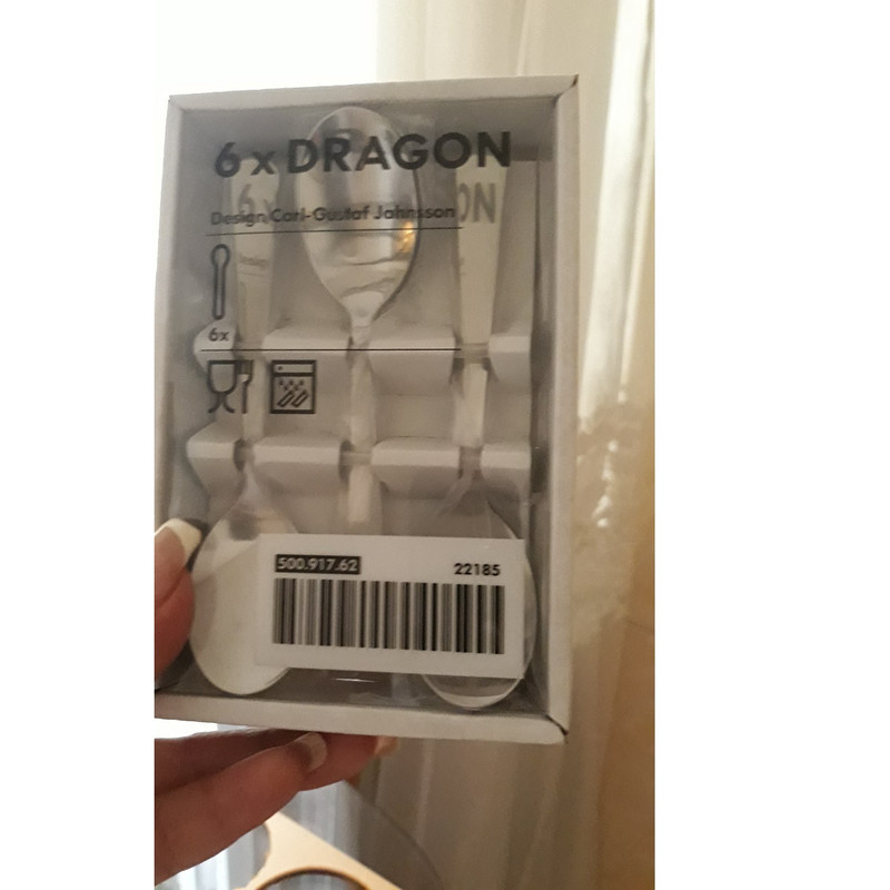 قاشق چایخوری ایکیا مدل DRAGON بسته 6 عددی