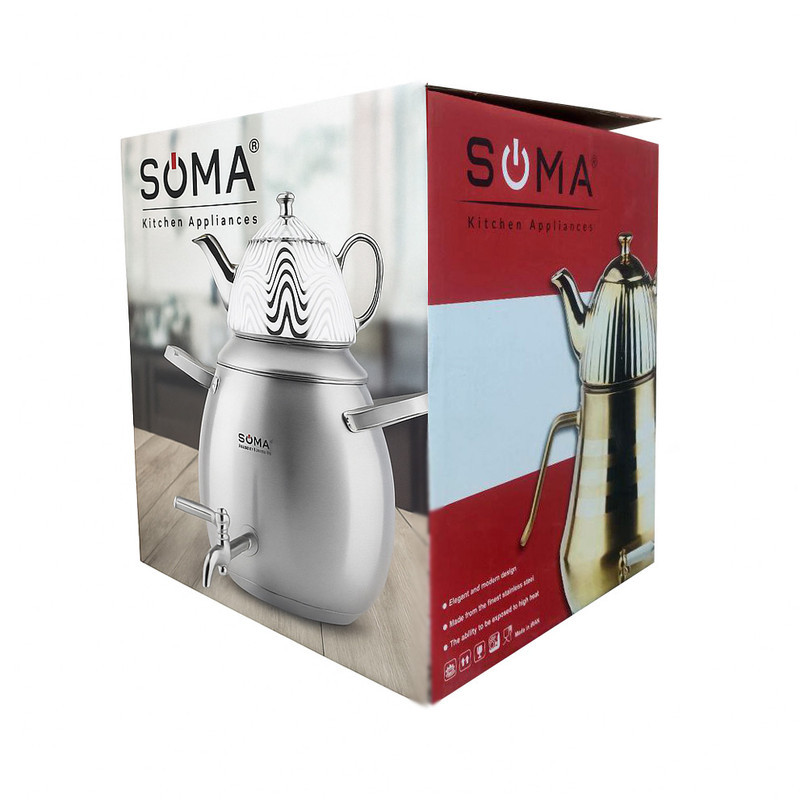 ست کتری و قوری سوما مدل so-7117 گنجایش کتری 6 لیتر گنجایش قوری 15 لیتر