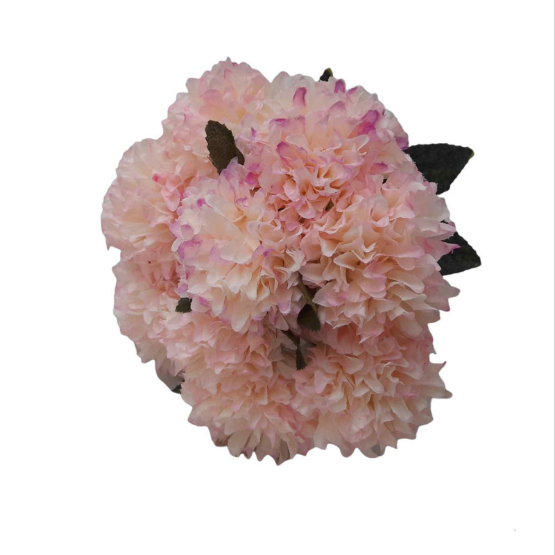 دسته گل مصنوعی گل داوودی شامل 8 شاخه، ارتفاع هر شاخه 44 cm، قطر گل 12 cm، جنس پارچه‌ای و قابل شستشو