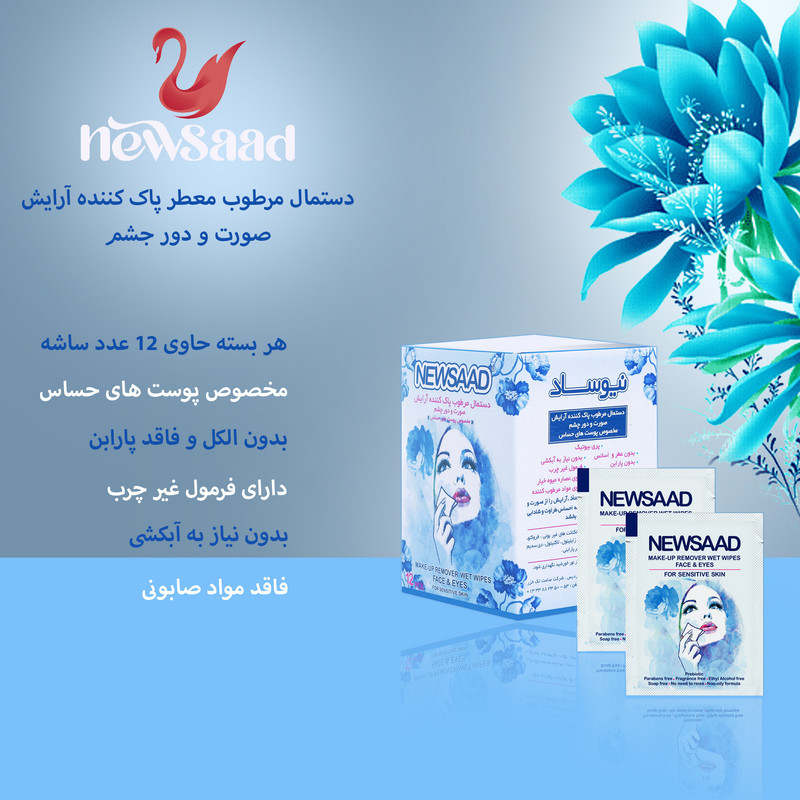 دستمال مرطوب نیوساد مدل Mak-BL دوازده بسته 12 عددی