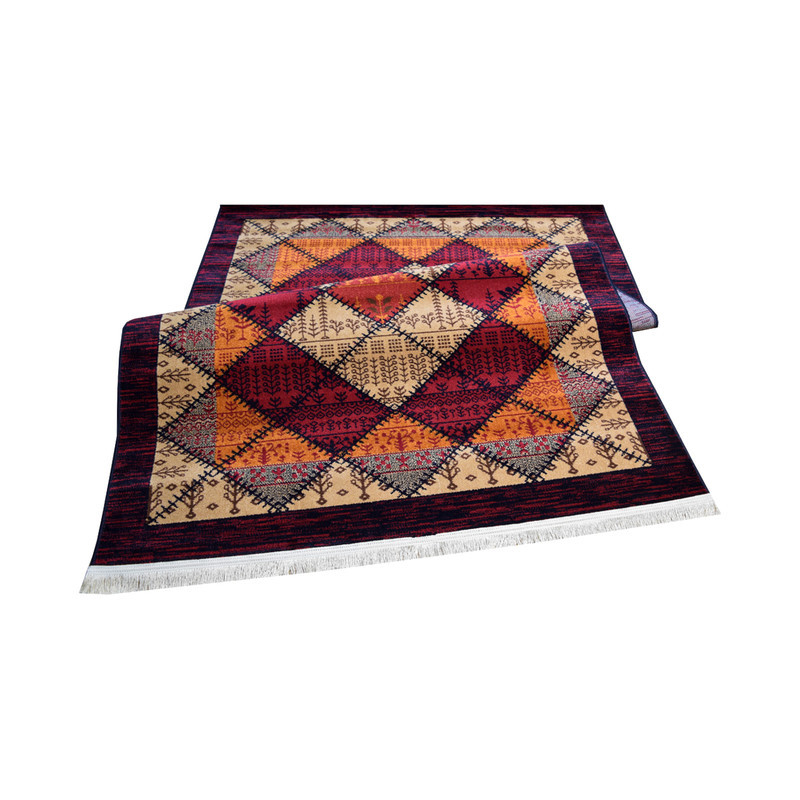 فرش ماشینی 320 شانه فرش سهند زمینه عنابی حاشیه لاکی مدل F811.0L