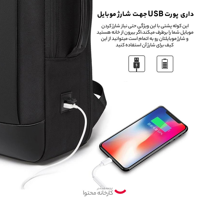 کوله پشتی لپ تاپ بنج مدل 7251 مناسب برای لپ تاپ تا 15.6 اینچی