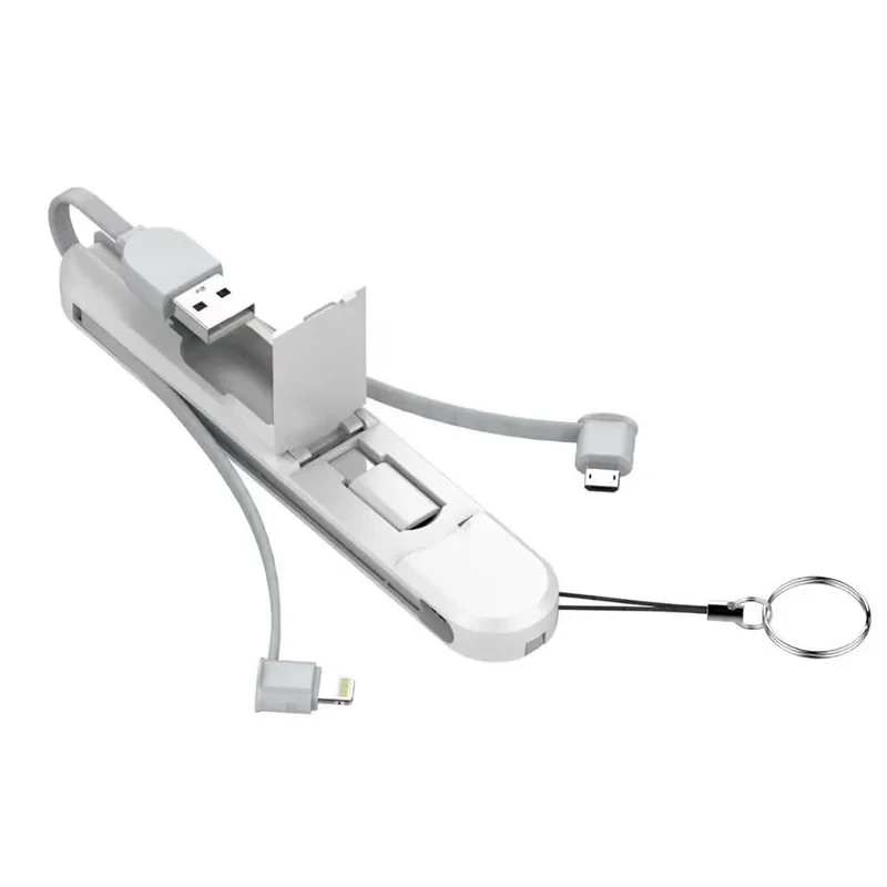 کابل تبدیل USB به USB-CMicroUSBلایتنینگ الدینیو مدل LC-130 طول 0.2 متر