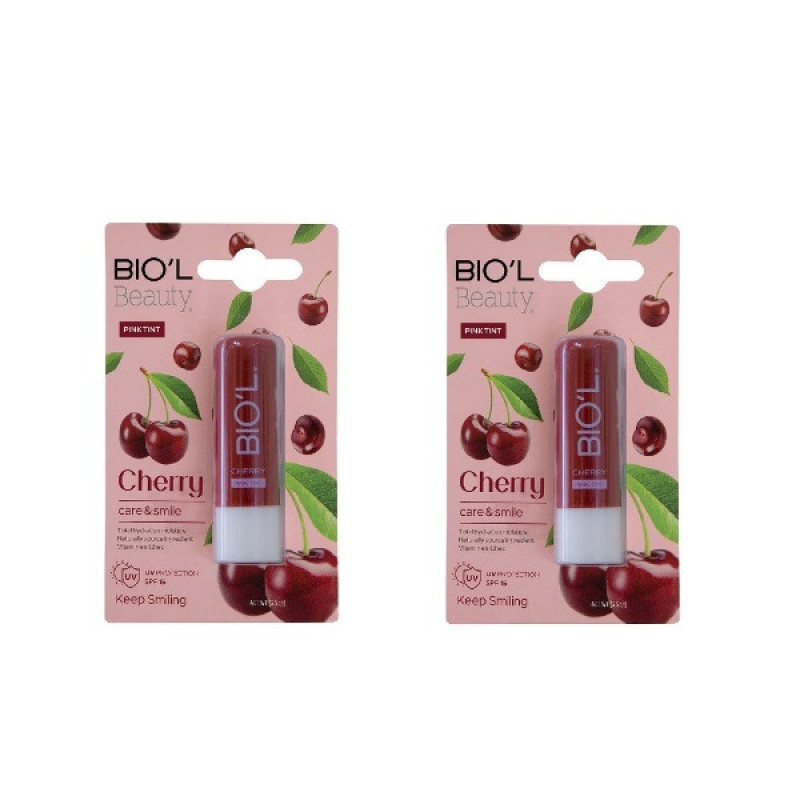 بالم لب نرم‌کننده بیول مدل Cherry بسته 2 عددی با SPF 15، حاوی موم طبیعی و ویتامین E، مرطوب‌کننده و رنگ‌دهنده ملایم