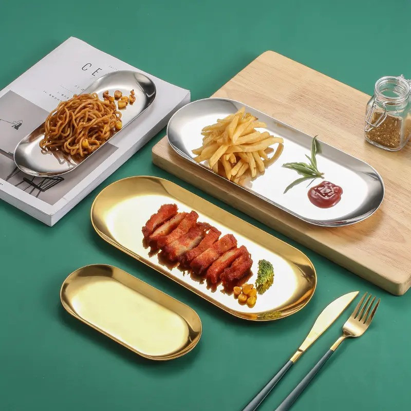 رولت‌خوری استیل ویکتوریا کد 30 مجموعه 2 عددی با طراحی بیضی، ضد زنگ، سبک و مناسب شست‌وشو در ماشین ظرفشویی و دست