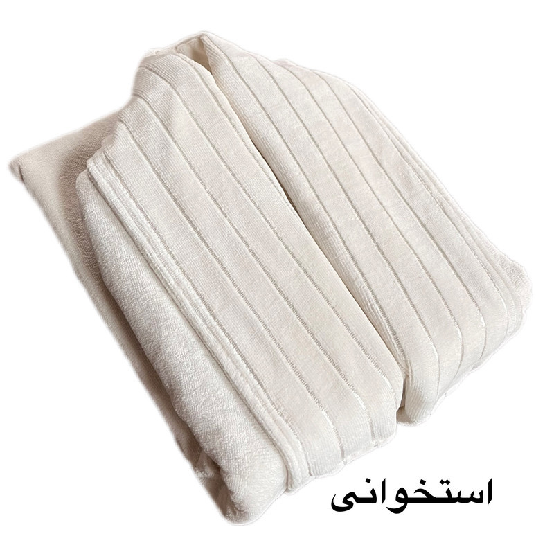 حوله پالتویی آقای کاریزما طرح یقه ابریشم مدل راه راه سایز 125 سانتی متر مناسب محدوده قد 160 الی 185 سانتی متر