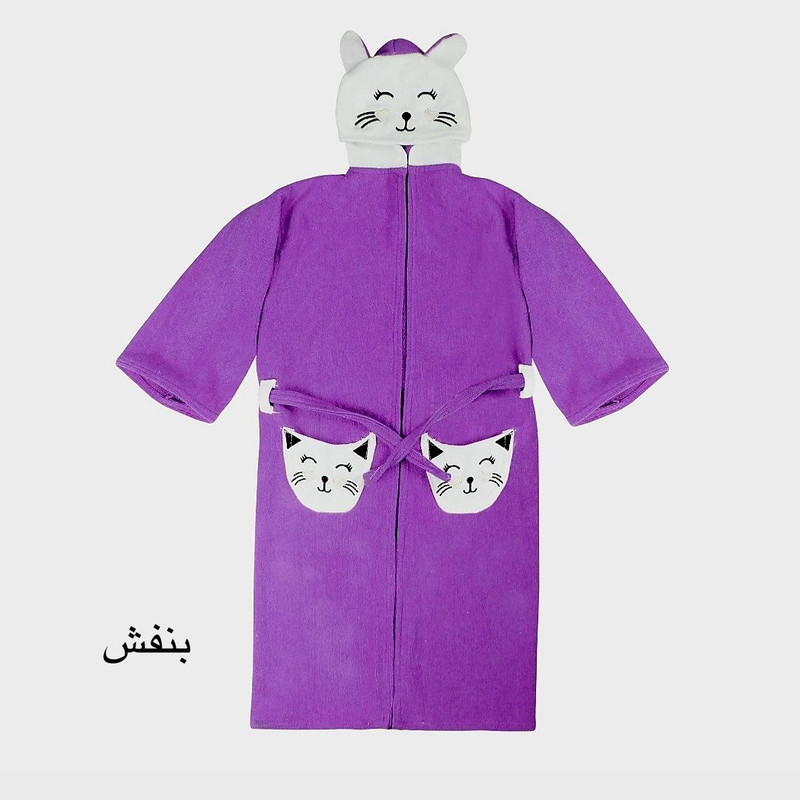 حوله پالتویی کودک و نوزاد هنرمند مدل cat سایز 80×70 سانتی متر