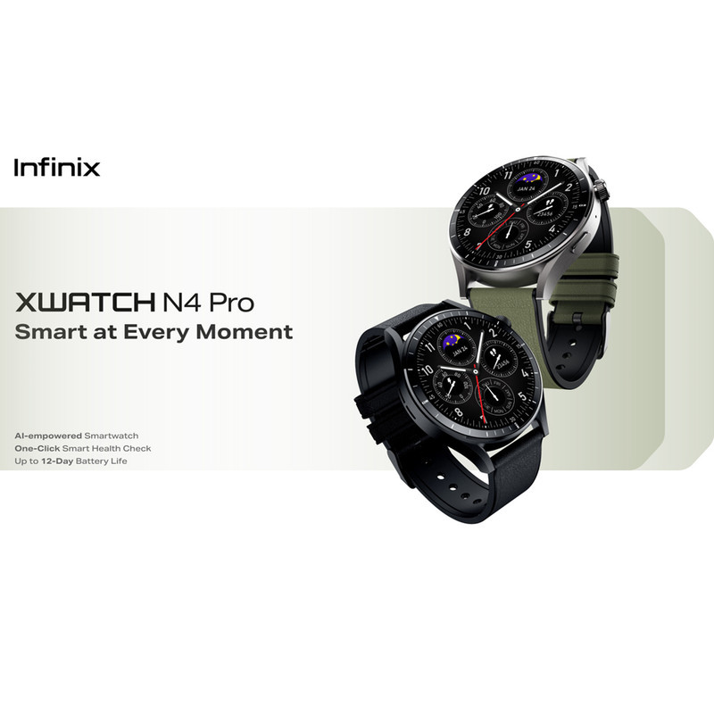 ساعت هوشمند 47 میلی‌متری اینفینیکس مدل XWATCH N4 PRO با بند پلاستیکی