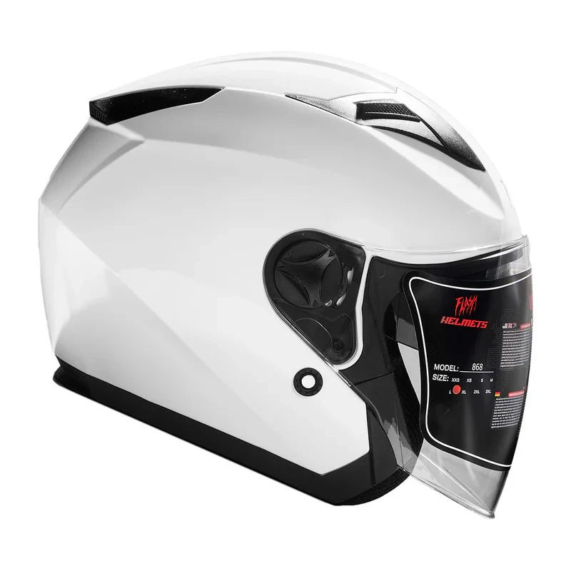 کلاه کاسکت بدون فک فلش مدل 868 glossy white