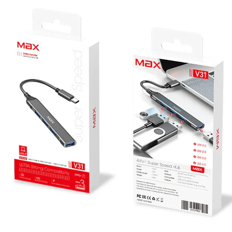 هاب 4 پورت USB-C تویین مکس مدل MV-31