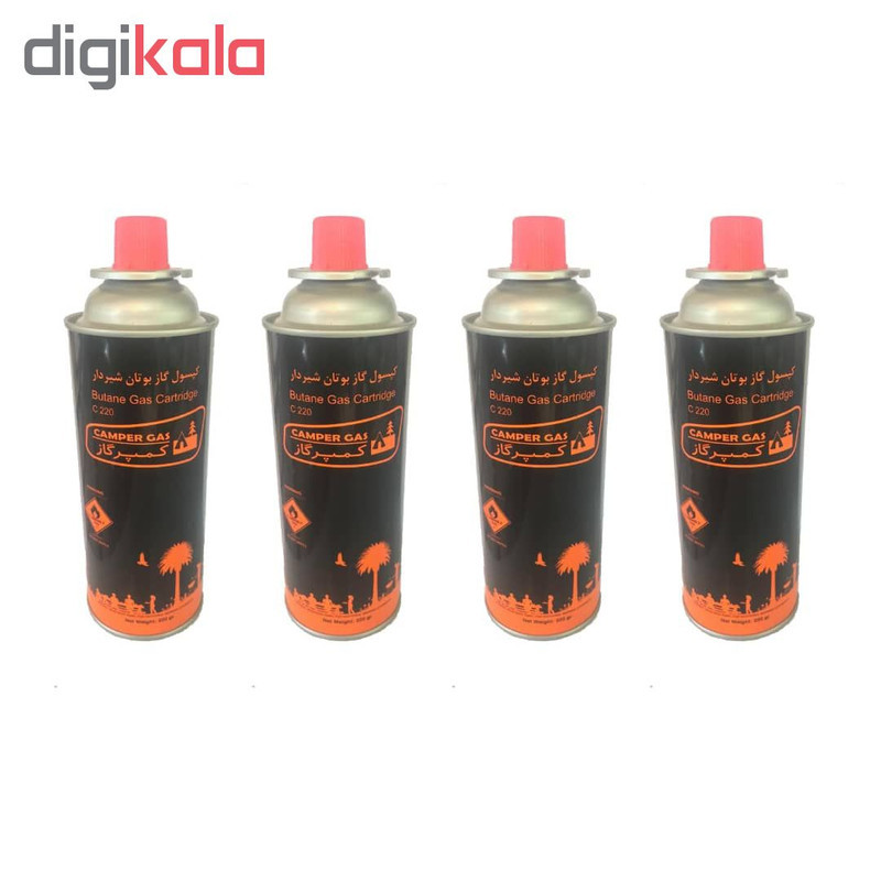 کپسول گاز 220 گرمی کمپرگاز مدل C220 بسته 4 عددی