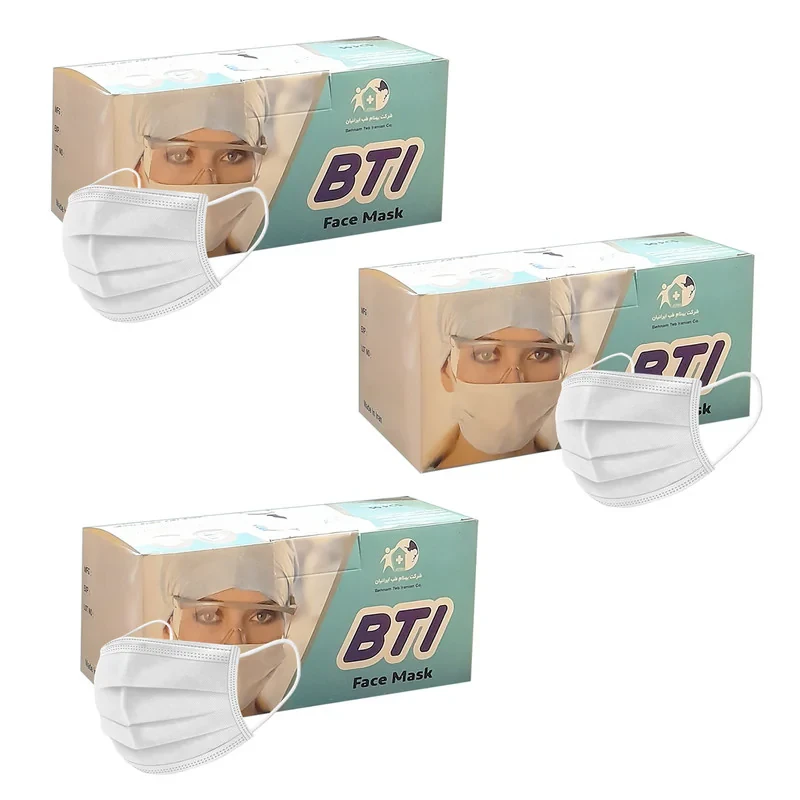 ماسک تنفسی بی تی آی مدل Ma-W-50-3 بسته 150 عددی