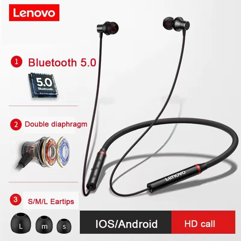 هدفون بلوتوثی لنوو مدل MPO NECKBAND HE05X 2021