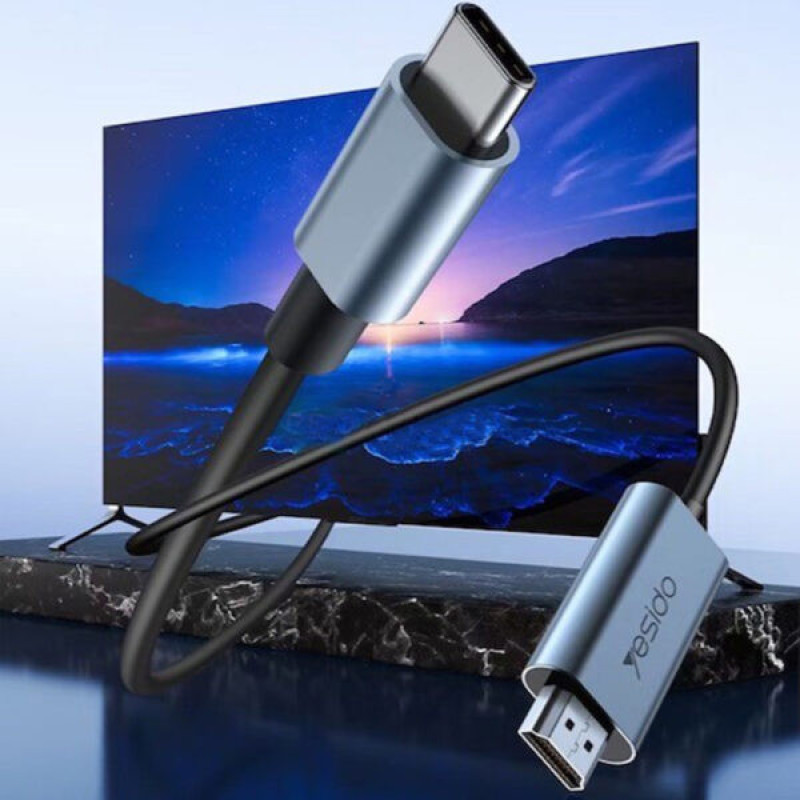 کابل تبدیل USB-C به HDMI یسیدو مدل HM10 طول 2 متر
