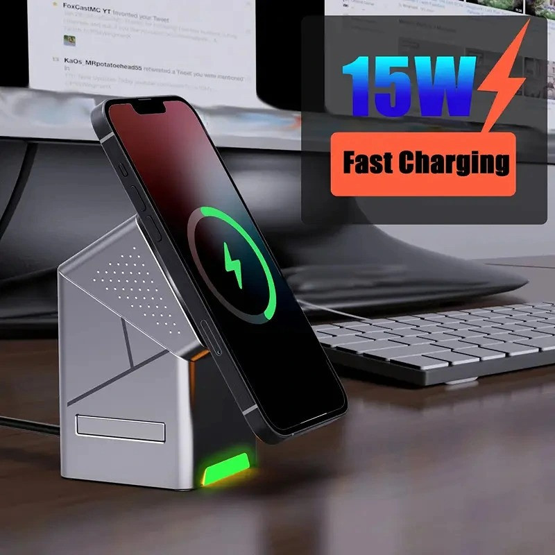 پایه شارژ رومیزی وایرلس مدل wireless charging 15W - R7