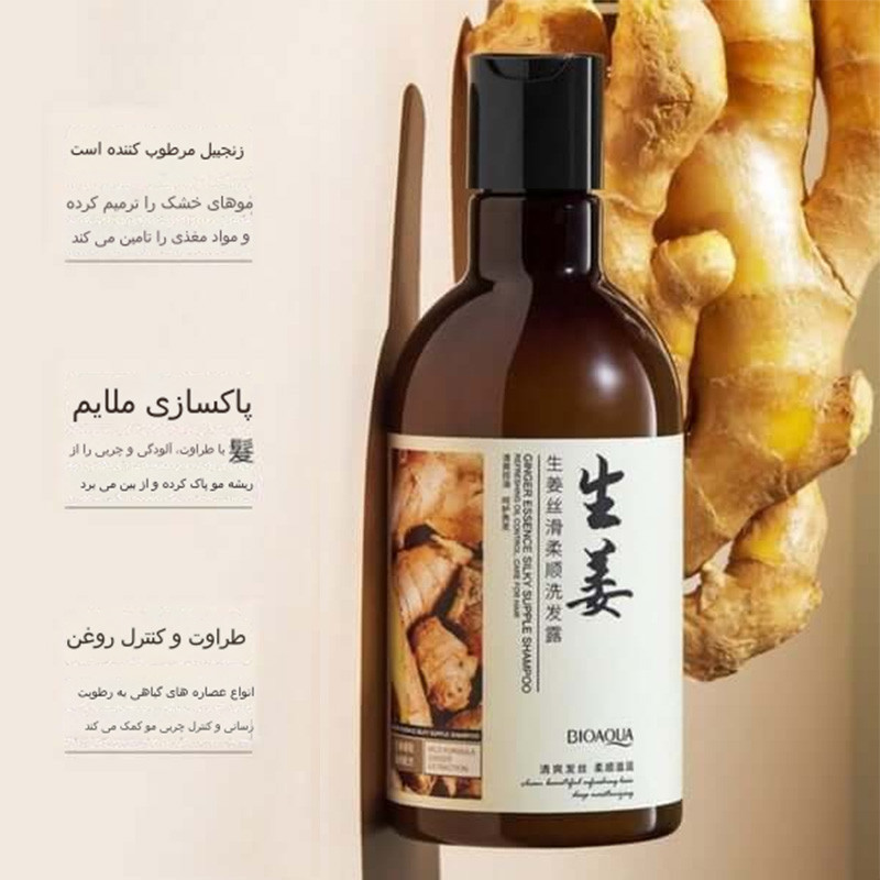 شامپو تقویت کننده و ضد ریزش مو بایو آکوا مدل زنجبیل حجم 250 میلی لیتر