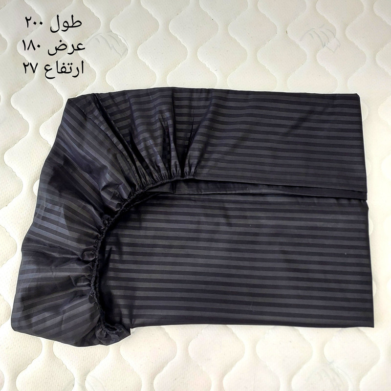 سرویس ملحفه مدل کشدار ni06090 طرح هتلی کد 180  دو نفره سه تکه