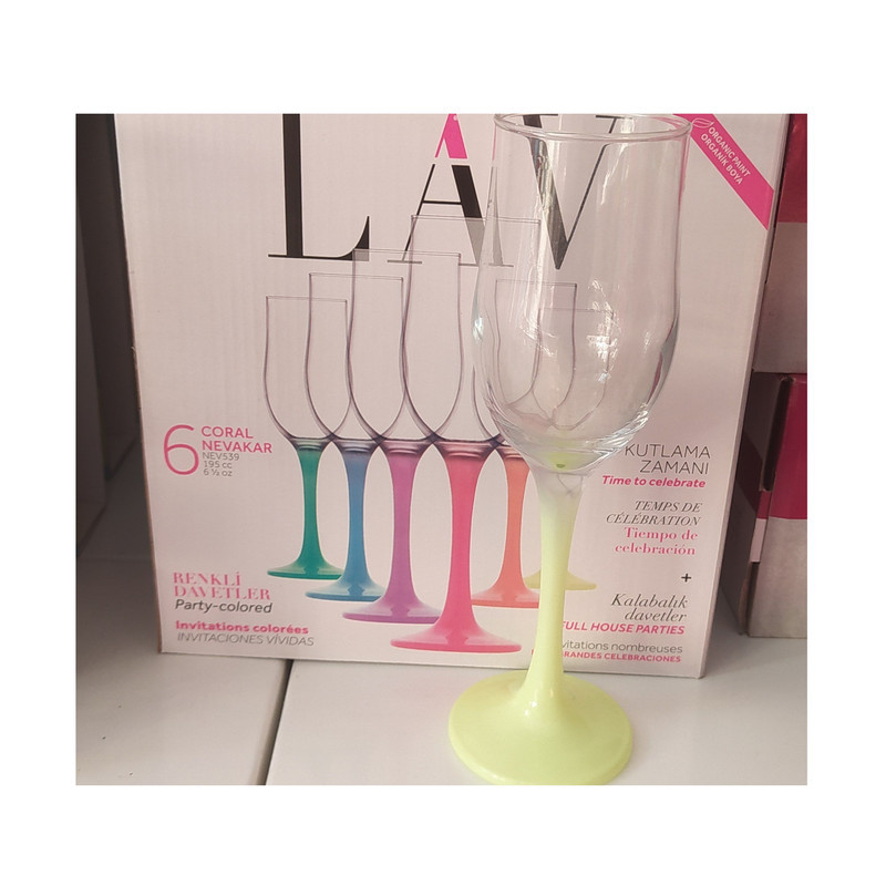 لیوان لاو مدل پایه دار کد nev539 بسته شش عددی