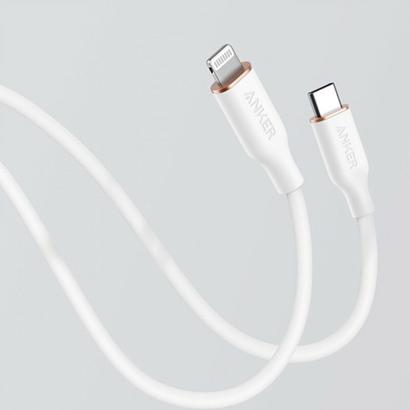 کابل تبدیل USB-C به لایتنینگ انکر مدل Powerline III Flow A8663 طول 1.8 متر