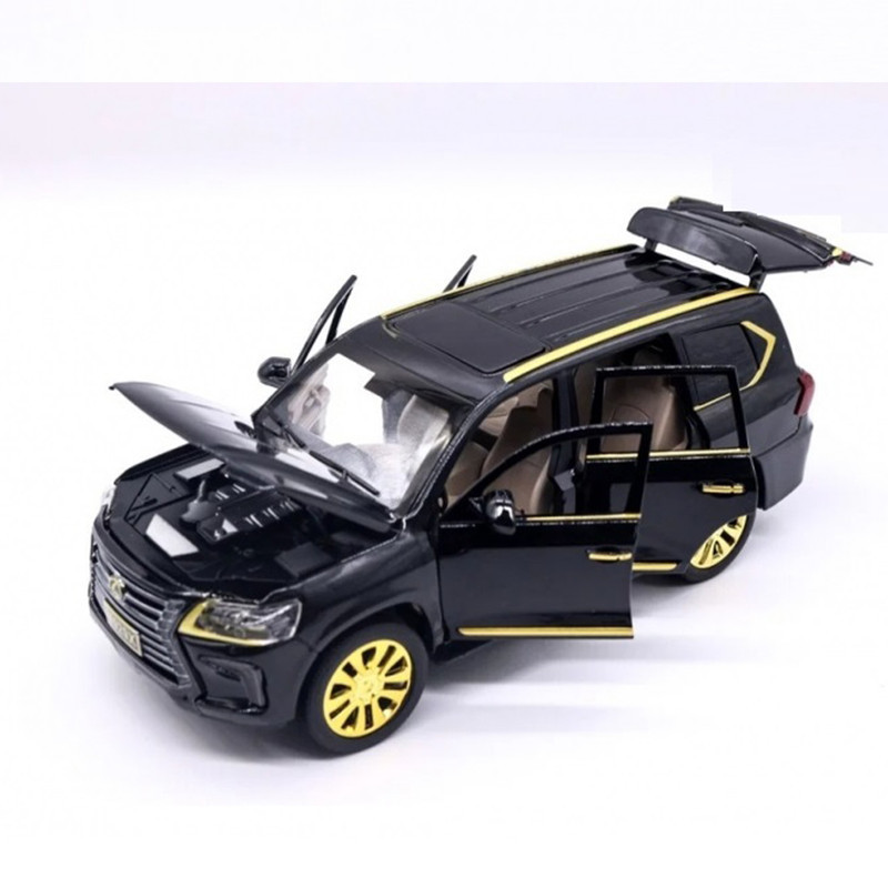 ماشین بازی  مدل فلزی عقبکش موزیکال TOYOTA LAND CRIUSER