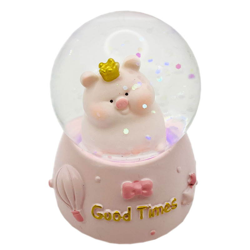 گوی چراغ‌دار مدل  Good Times طرح بچه خوک تاج به سر کد A1623.15