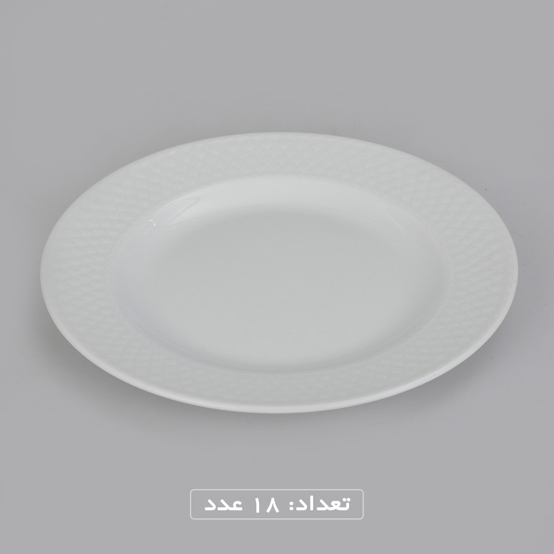سرویس غذاخوری 102 پارچه چینی زرین ایران سری رادیانس مدل White درجه یک