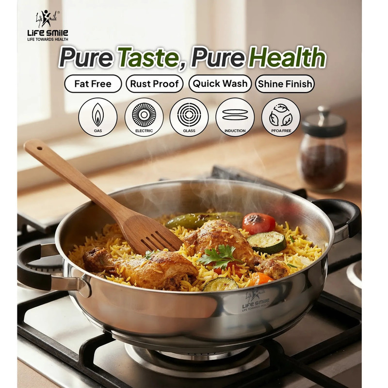 سرویس تابه استیل 6 پارچه لایف اسمایل مدل LIFEP22SHR-6-3