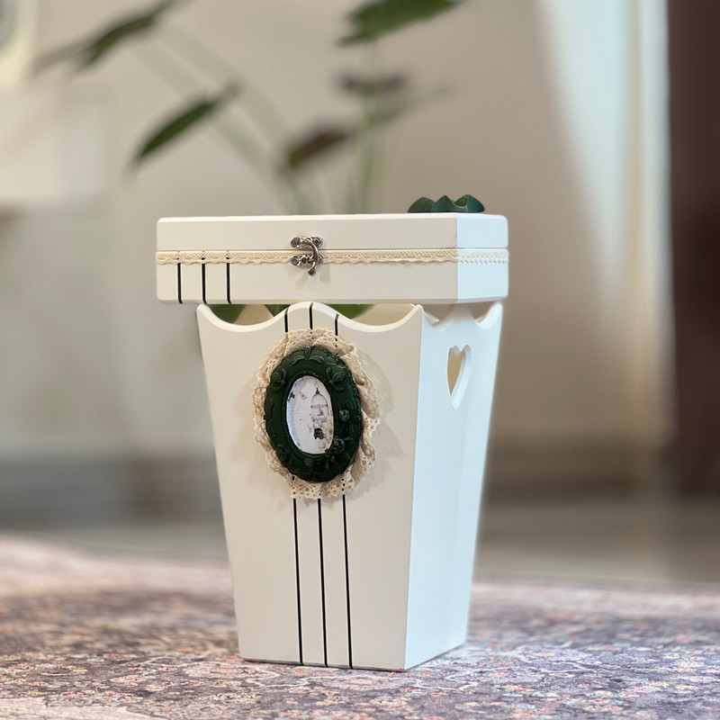 ست سطل و جای دستمال طرح دوژان مدل خطی
