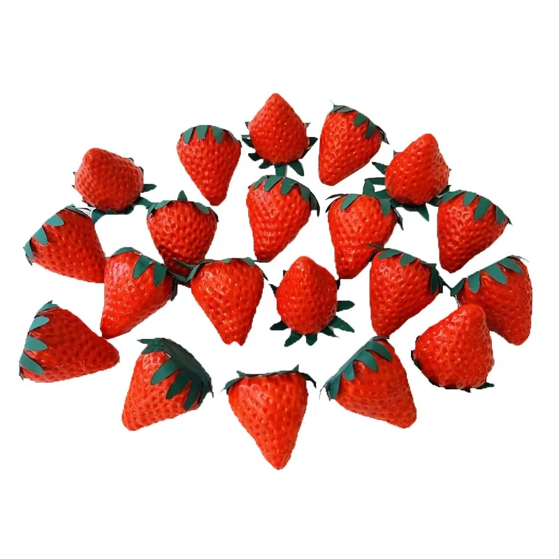 میوه تزیینی مدل توت فرنگی کد 858 بسته 20 عددی