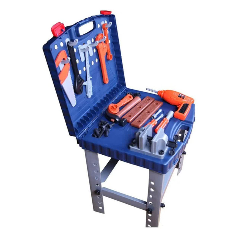 ست اسباب بازی ابزار ناب سل مدل چمدانی میز کار نجاری  به همراه دریل باتری خور Quality Super Tool – Portable Type