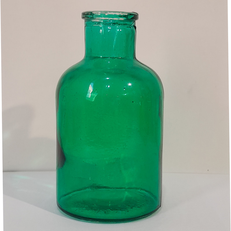 گلدان دکوری شیشه‌ای ابعاد 7×7×12 سانتی‌متر وزن 220 گرم کد 5222