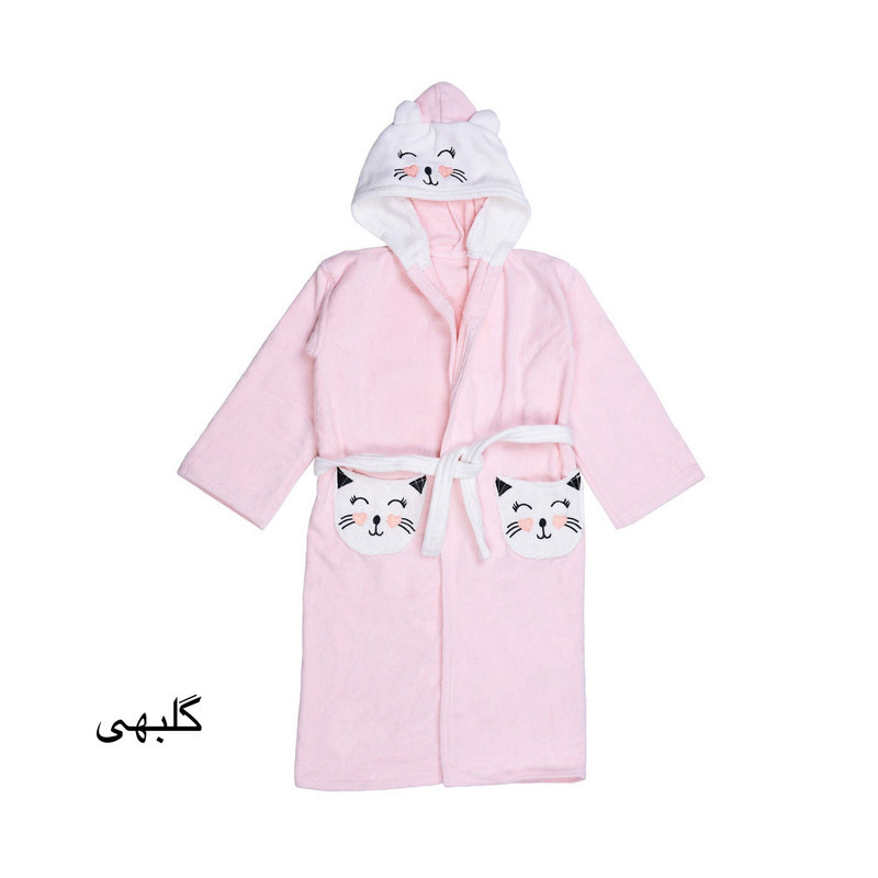 حوله پالتویی کودک هنرمند مدل cat سایز ۱۰۰×۹۰ سانتی متر
