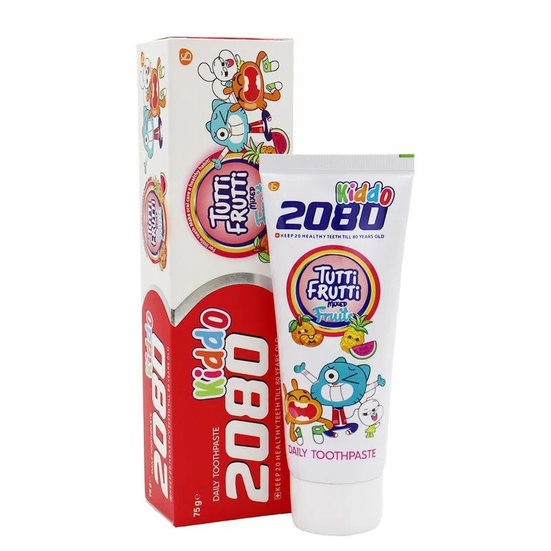 خمیر دندان کودک بیست هشتاد 2080 مدل Tutti Frutti وزن 75 گرم