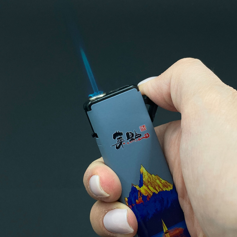 فندک گازی مدل دکمه ای طرح قله کد DKD-2135