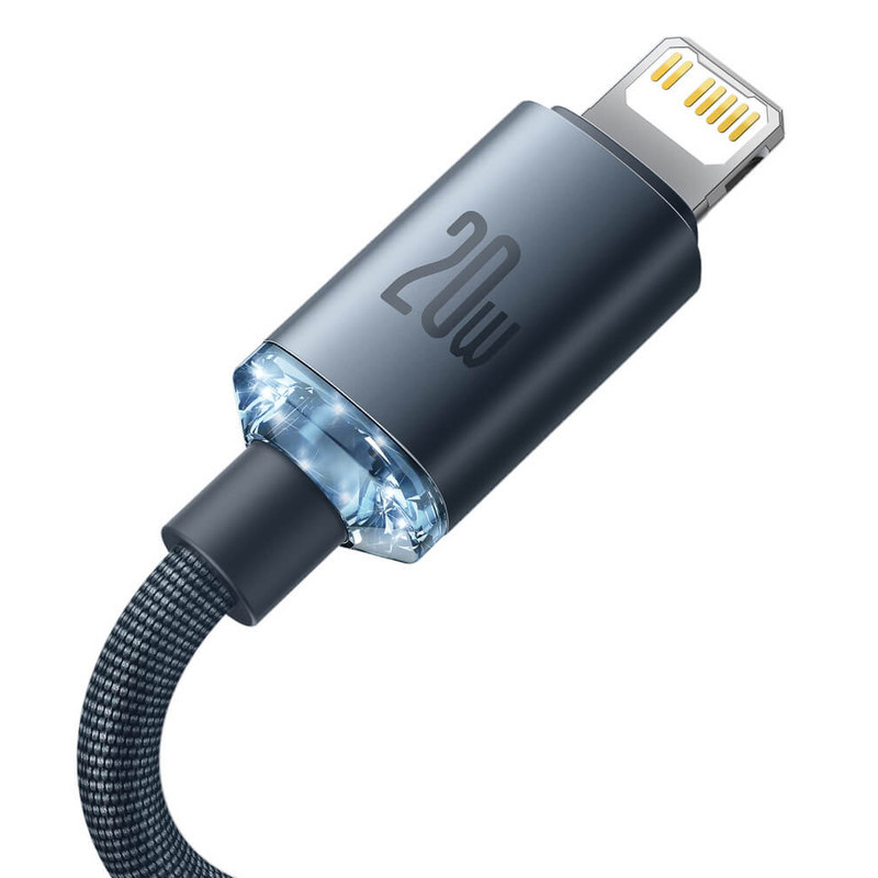 کابل تبدیل USB-C به لایتنینگ بیسوس مدل Crystal Shine طول 1.2 متر